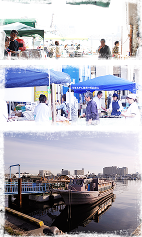 船橋朝市漁港の風景